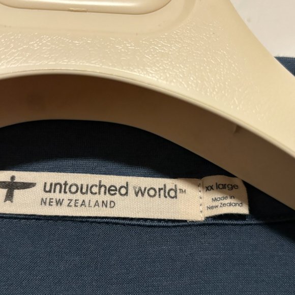 Untouched World Blue Wool Half Zip Long Sleeve Sweater- XL - Picture 3 of 8